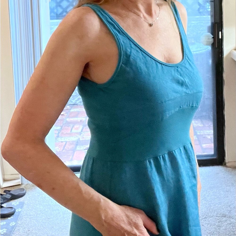 Italian Linen dress in gorgeous blue.